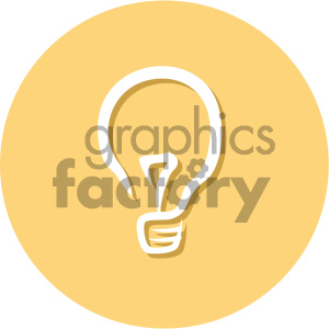 300x300 Light Bulb Circle Background Vector Flat Icon Clipart Royalty