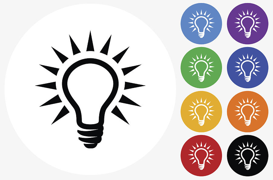 900x593 Light Bulb Icon On Flat Color Circle Buttons