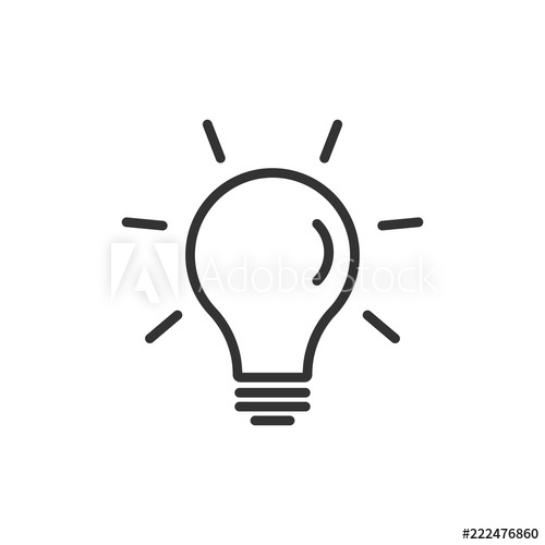 500x500 Light Bulb Icon In Flat Style Lightbulb Vector Illustration