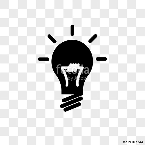 500x500 Light Bulb Vector Icon On Transparent Background, Light Bulb Icon