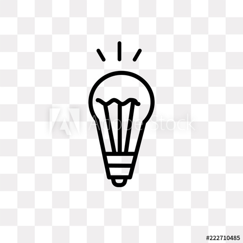 500x500 Idea Light Bulb Icon On Transparent Background Modern Icons