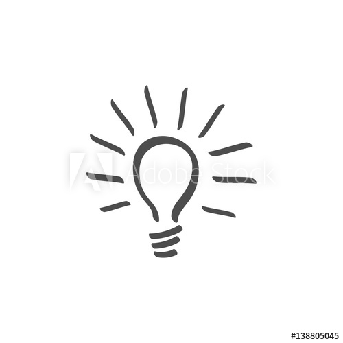 500x500 Light Bulb Lamp Line Icon Vector Icon White Background
