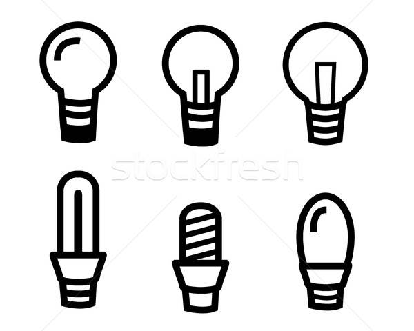 600x480 Set Of Light Bulb Icon On White Background Vector Illustration