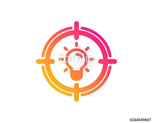 500x405 Idea Icon Light Bulb Or Lamp In Target Sign Creativity, Solution