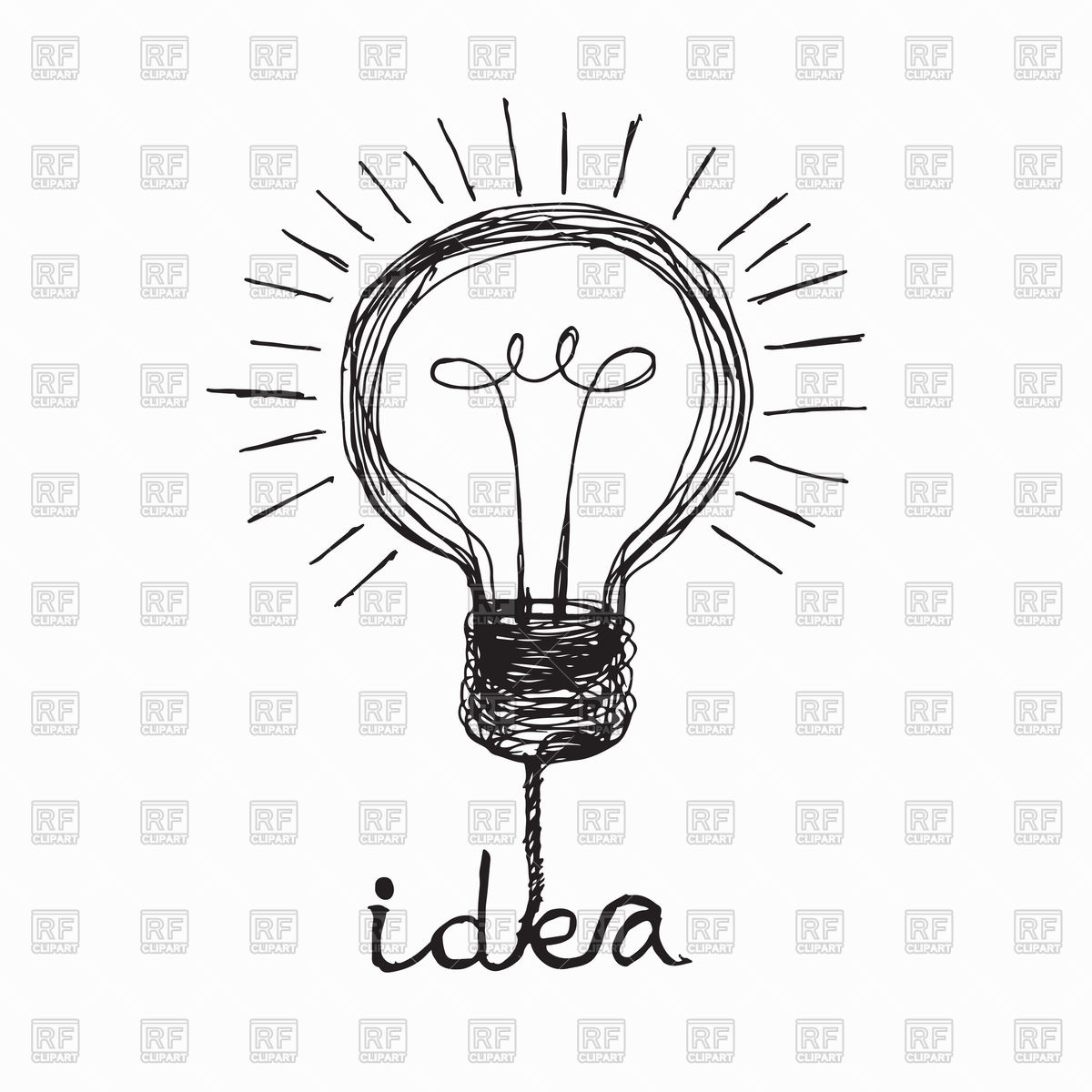 1200x1200 Light Bulb Icon Doodle Idea Concept Vector Image Of Design
