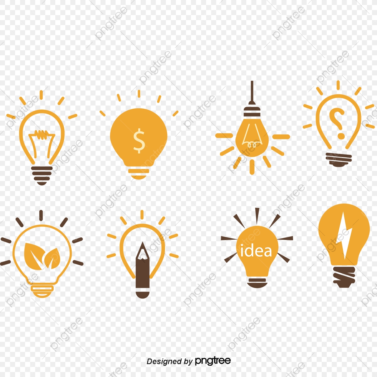 1200x1200 Vector Light Bulb New Ideas Icons, Yellow, Round, Idea Png