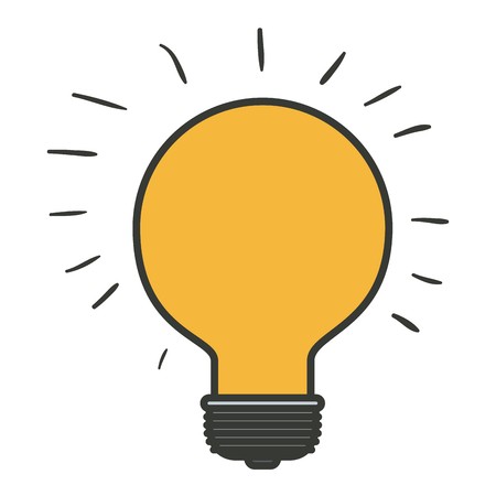 450x450 Colorful Silhouette Of Light Bulb Idea Icon With Thin Contour