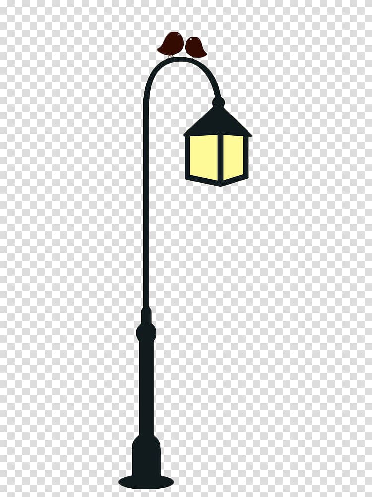 750x1000 Black Lamp Post Illustration, Street Light Light Fixture