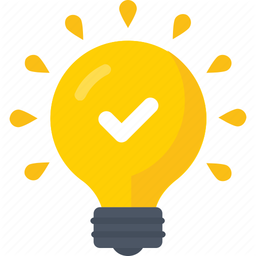 512x512 Bulb, Check Mark, Idea, Innovation, Inspiration, Light Icon Icon