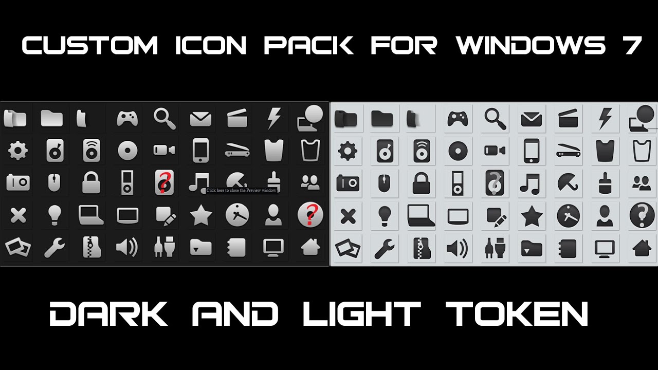 1280x720 Custom Windows Icon Pack Token Light And Dark