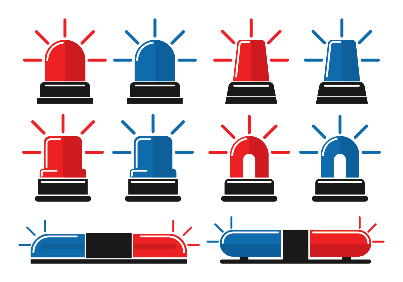 1400x980 Flat Police Lights Icon Pack