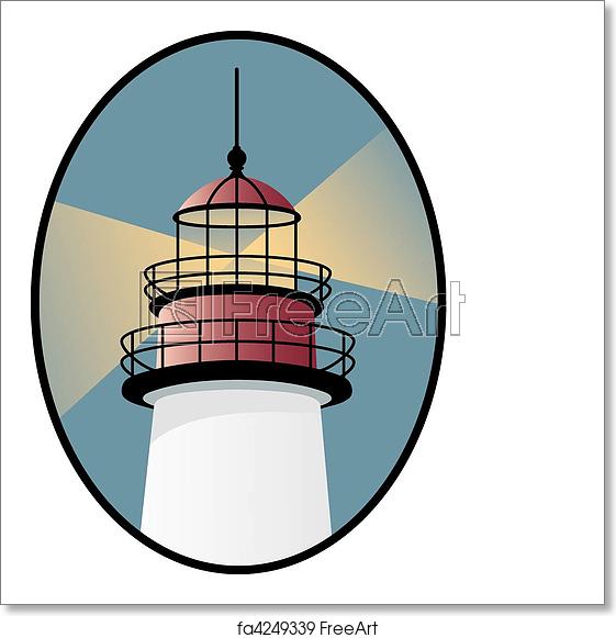 561x581 Free Art Print Of Lighthouse Icon Vector Lighthouse With Shining