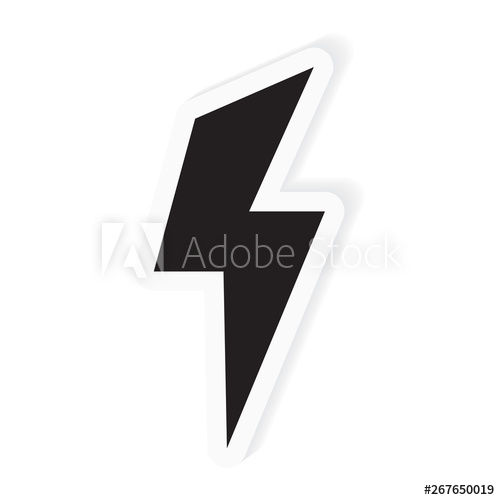 500x500 Lighting Bolt Icon Vector Illustration