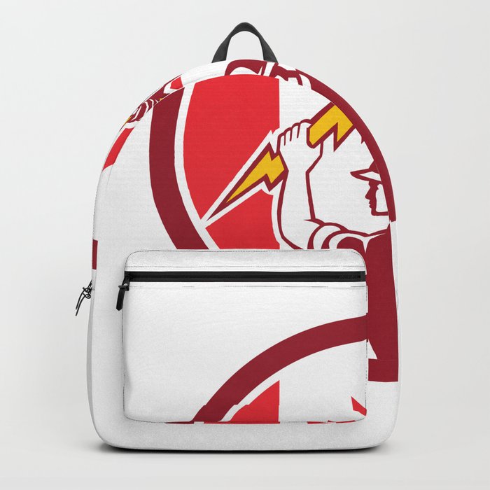 700x700 Canadian Electrician Lighting Bolt Canada Flag Icon Backpack