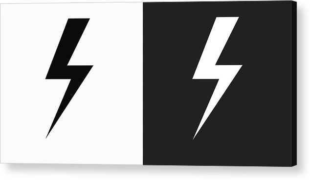 634x369 Lightning Bolt Icon On Black And White Vector Backgrounds Acrylic