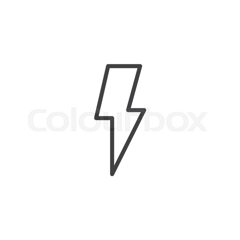 800x800 Lightning Bolt Line Icon, Outline Stock Vector Colourbox
