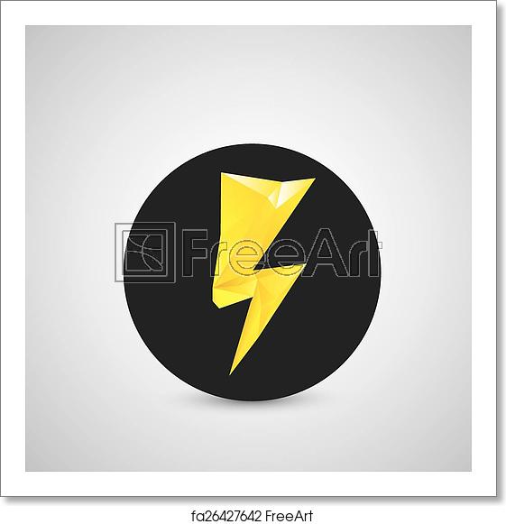 561x581 Free Art Print Of Orange Lightning Bolt Vector Icon Lightning