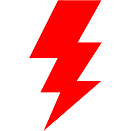 256x256 Red Lightning Bolt Icon