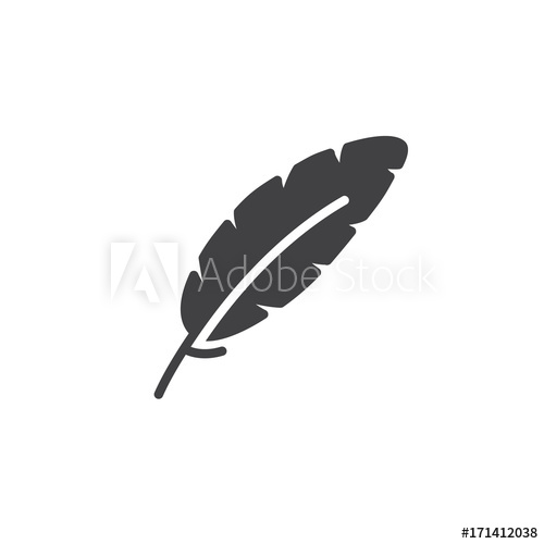 500x500 Feather, Write Icon Vector, Filled Flat Sign, Solid Pictogram