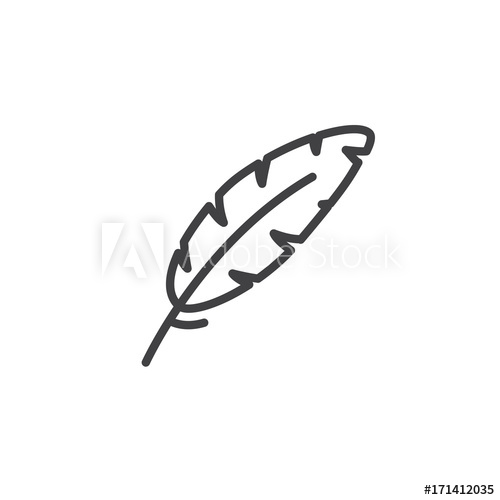 500x500 Feather, Write Line Icon, Outline Vector Sign, Linear Style