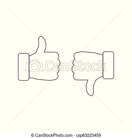 450x470 Hand Like, Dislike Icon Flat Design, Vector Illustration Hand