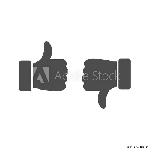 500x500 Like, Dislike Icon Flat Design Vector Illustration