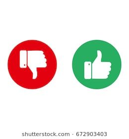 260x280 Vector Like Dislike, Unlike Thumbs Up Thumbs Down Icon Set