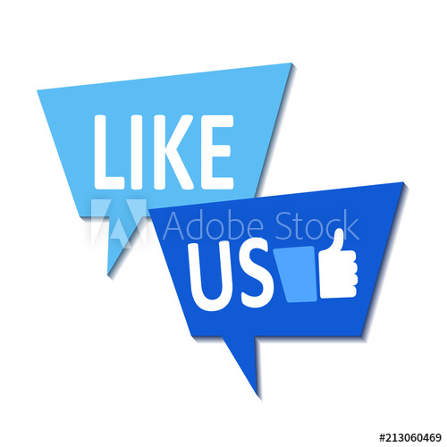 500x500 Like Us Icon On White, Stock Vector Illustration