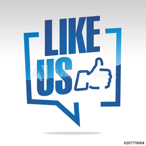 500x500 Like Us White Grey Blue Sticker Icon