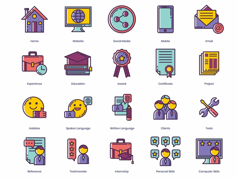 800x600 Resume Icons Lilac