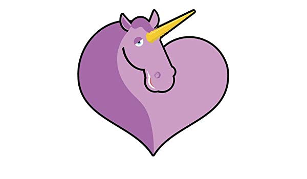 600x350 Cute Unicorn Heart Cartoon Icon Vinyl Decal Sticker
