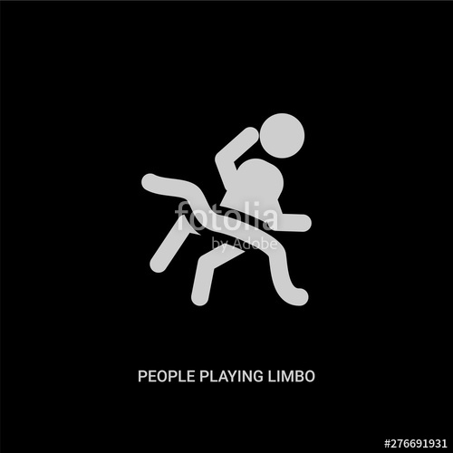 500x500 White People Playing Limbo Vector Icon On Black Background Modern