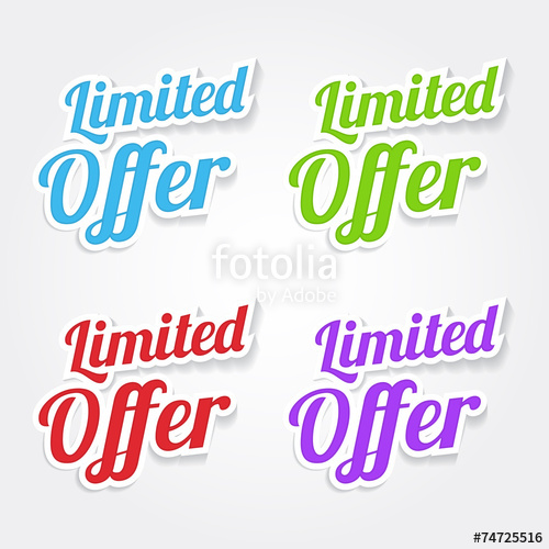 500x500 Limited Time Offer Colorful Vector Icon Design Stock Image