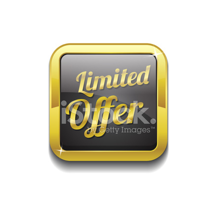 440x440 Limited Time Offer Gold Vector Icon Button Stock Vector