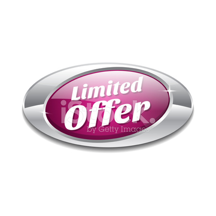 440x440 Limited Time Offer Pink Vector Icon Button Stock Vector