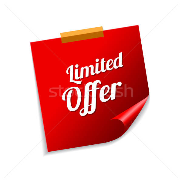 600x600 Limited Time Offer Red Sticky Notes Vector Icon Design Vector