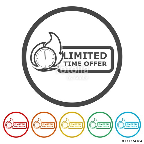 500x500 Limited Time Offer Icons Set Stock Image And Royalty Free Vector