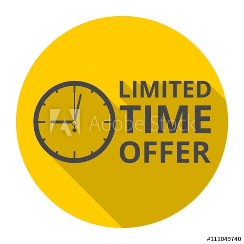 500x500 Limited Time Offer Icon With Long Shadow