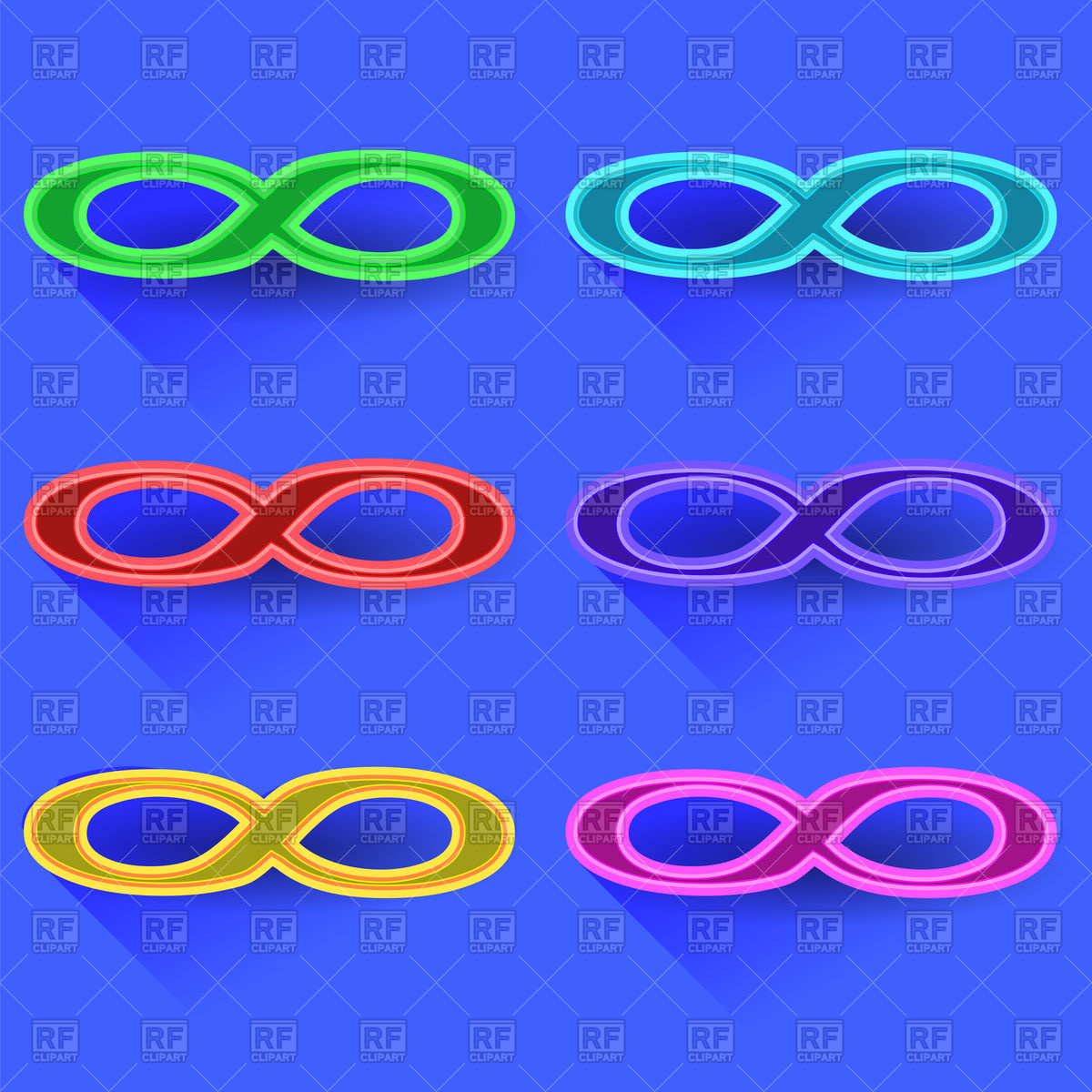 1200x1200 Set Of Colorful Limitless Symbol Icons Vector Image Of Icons