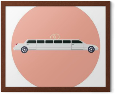 400x327 Limousine Icon As A Coach, Flat Design Canvas Print Pixers