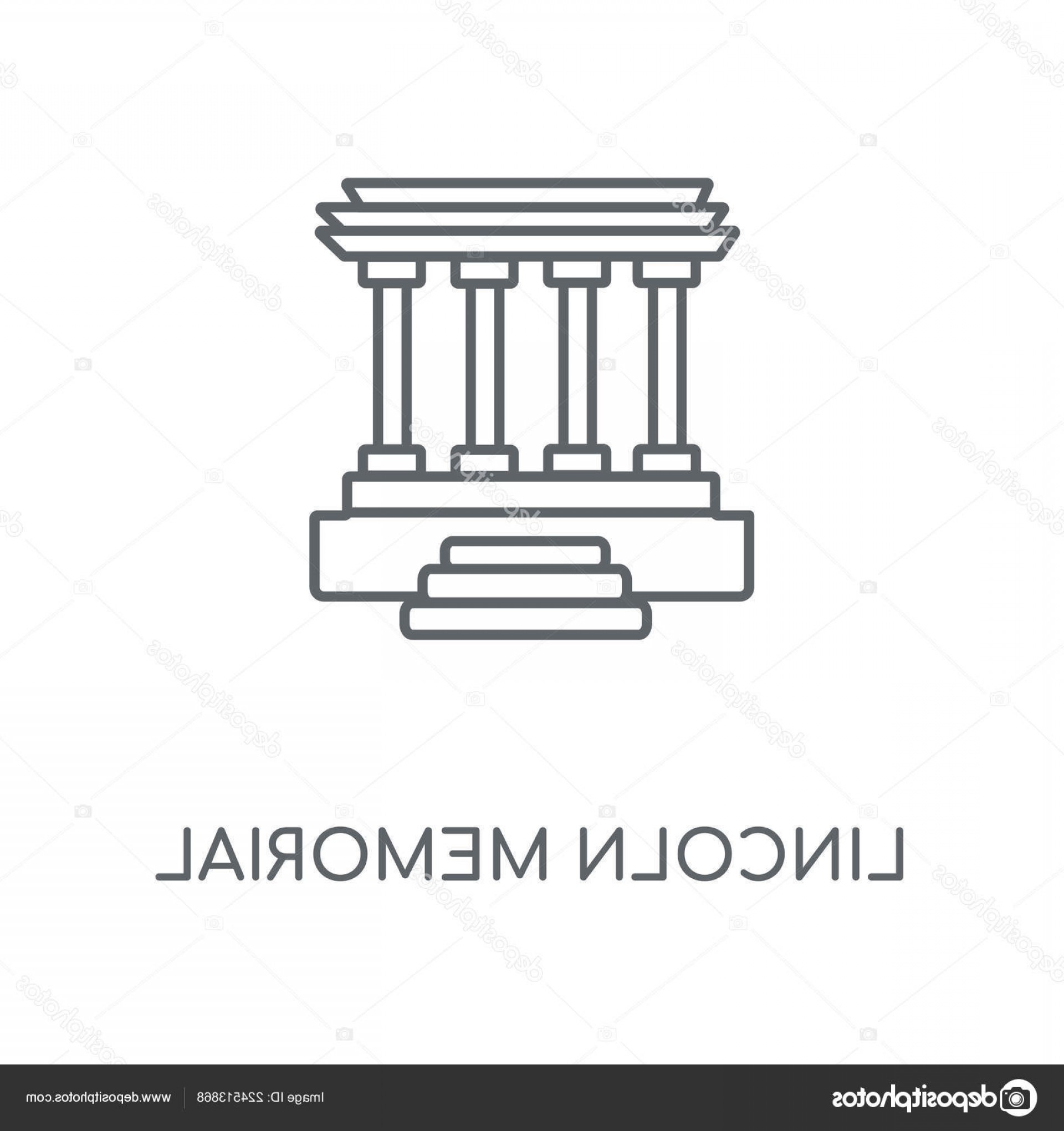 1920x2040 Stock Illustration Lincoln Memorial Linear Icon Lincoln Catchsplace
