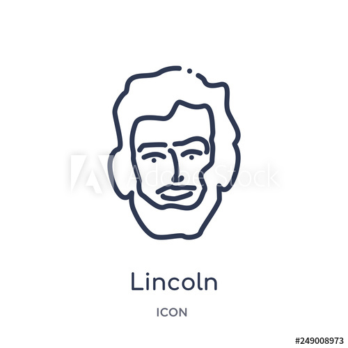 500x500 Lincoln Icon From United States Outline Collection Thin Line