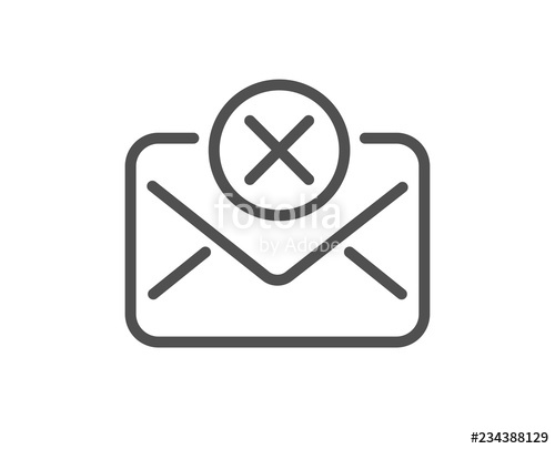 500x405 Reject Mail Line Icon Delete Message Sign Decline Web Letter