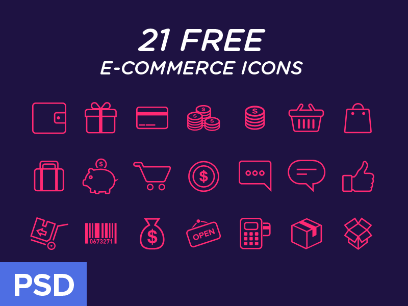 800x600 Free Line Art Vector Ecommerce Icons