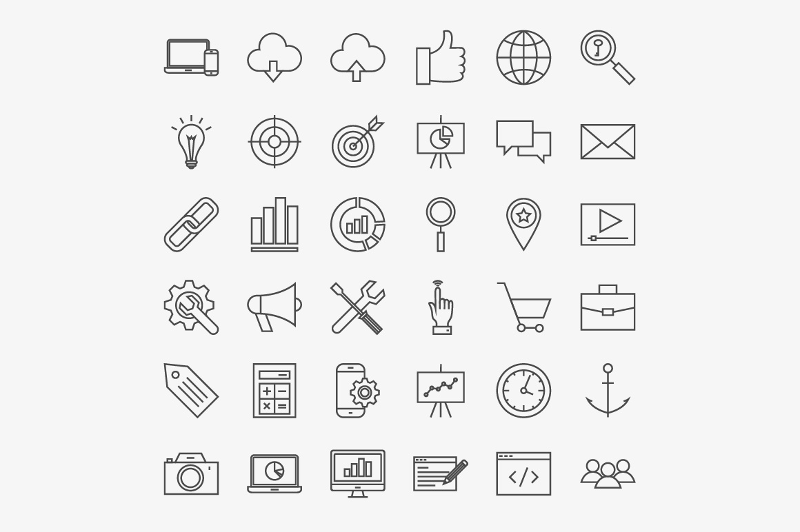 1160x772 Seo Line Art Icons