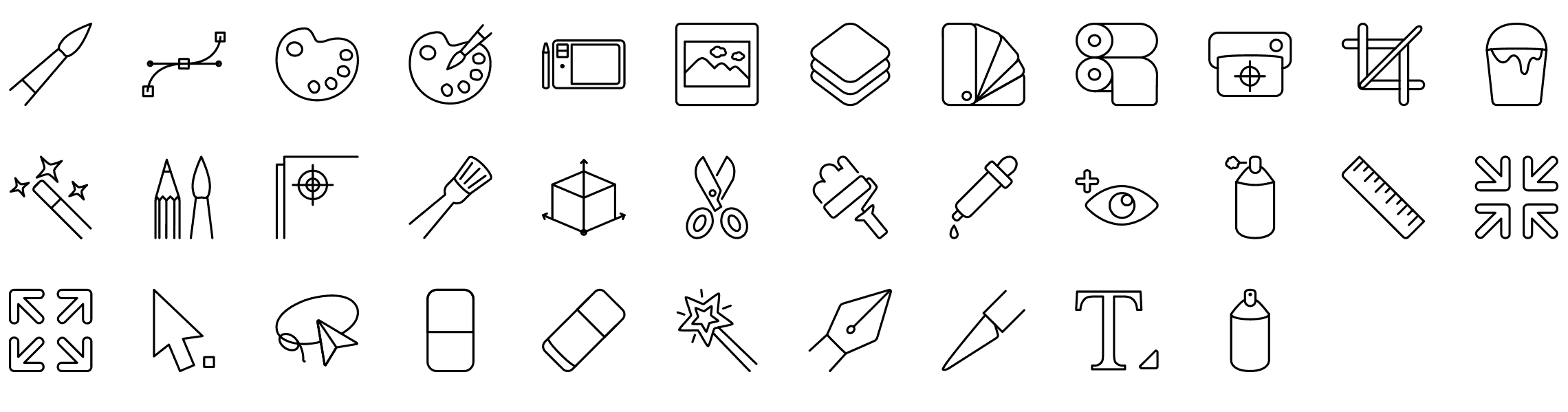 2280x599 Vector Line Icons Set Png Sketch