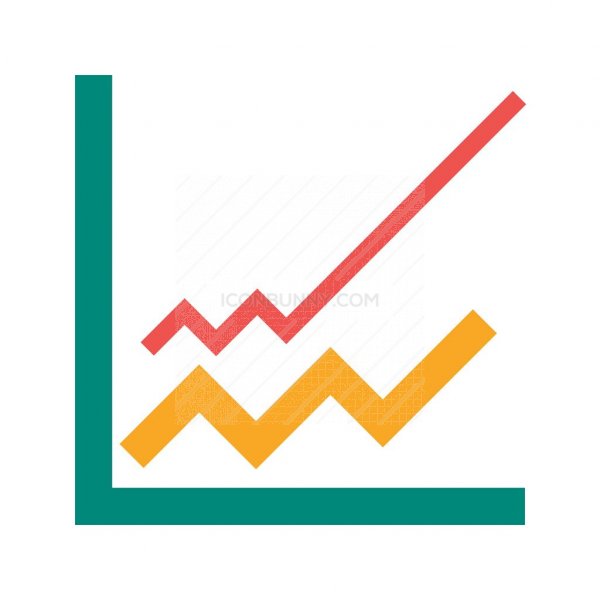 600x600 Line Graph Flat Multicolor Icon