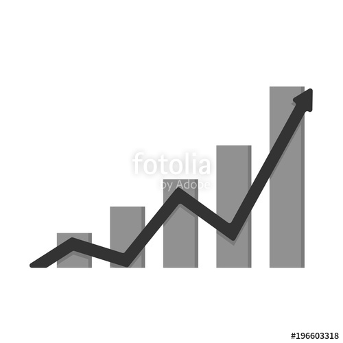 500x500 Financial Chart With Uptrend Line Graph Chart Vector Icon