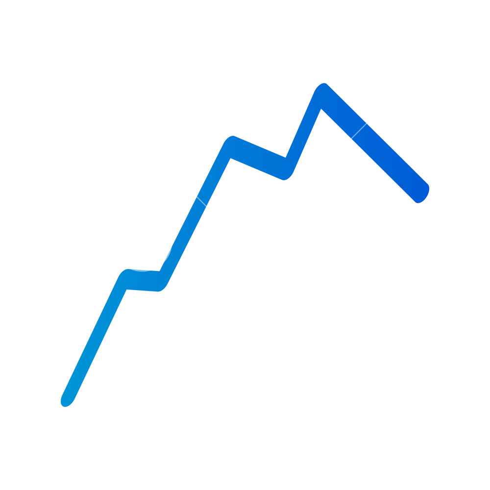 1000x1000 Blue Line Graph Icon Isometric Of Blue Line Graph Vector Icon