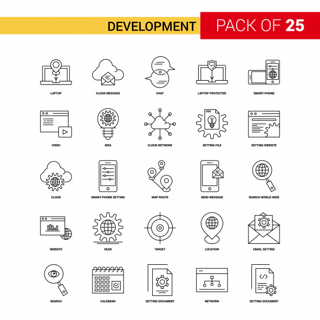 626x626 Development Black Line Icon